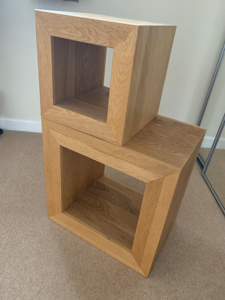 NEW PRICE!!! PAIR of SOLID OAK Nest of Tables 