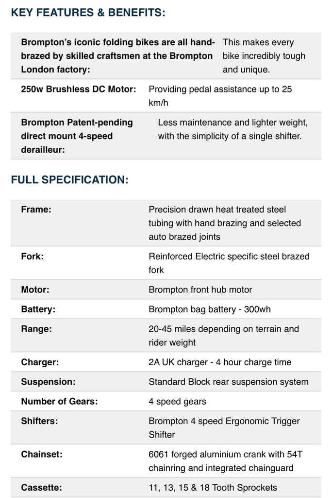 BROMPTON FOLDING ELECTRIC C LINE 4 SPEED BICYCLE IN AMETHYST LACQUER 