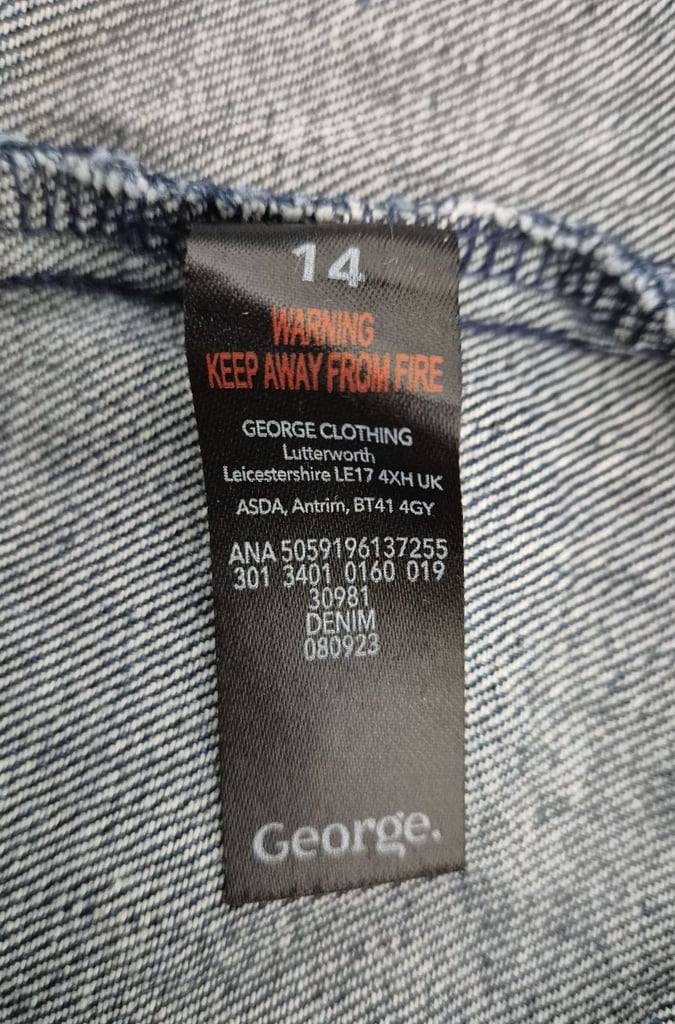 Asda George Denim Dress size 14.