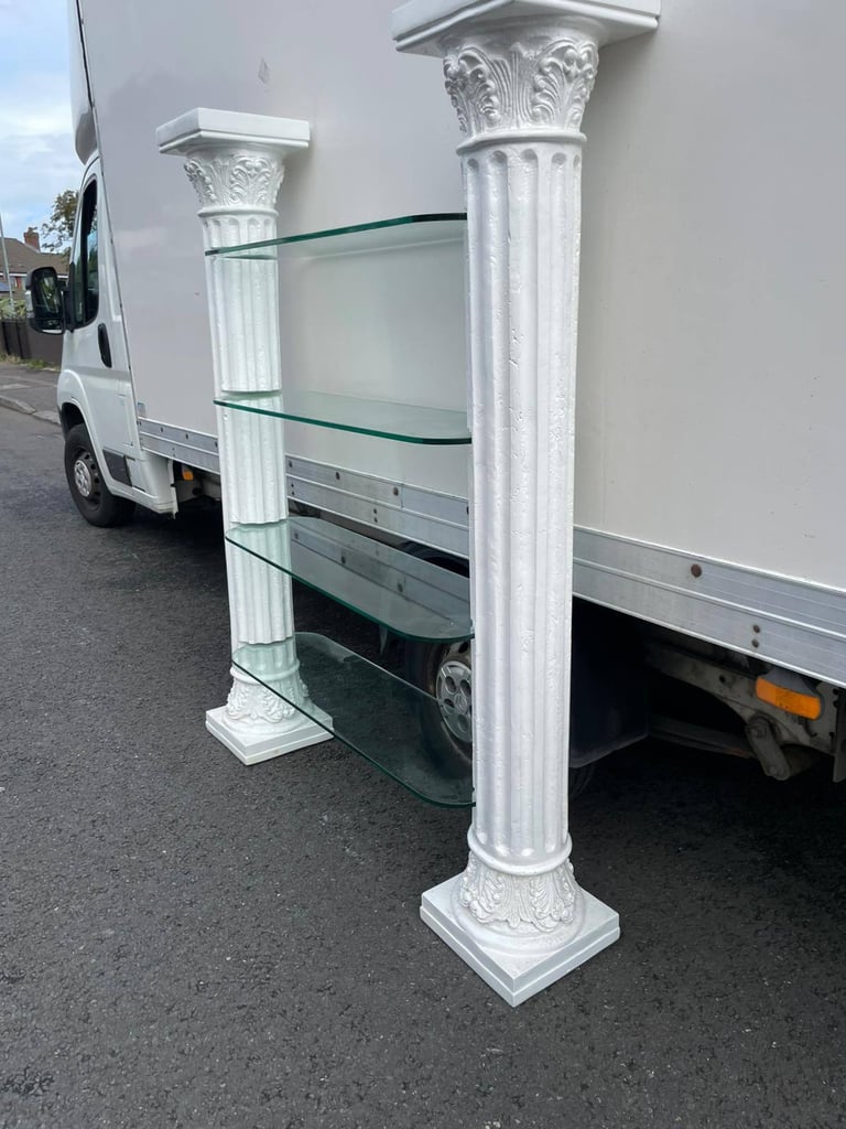 image for Large set of Glass shelves on 2 coloums they are mad money new £125