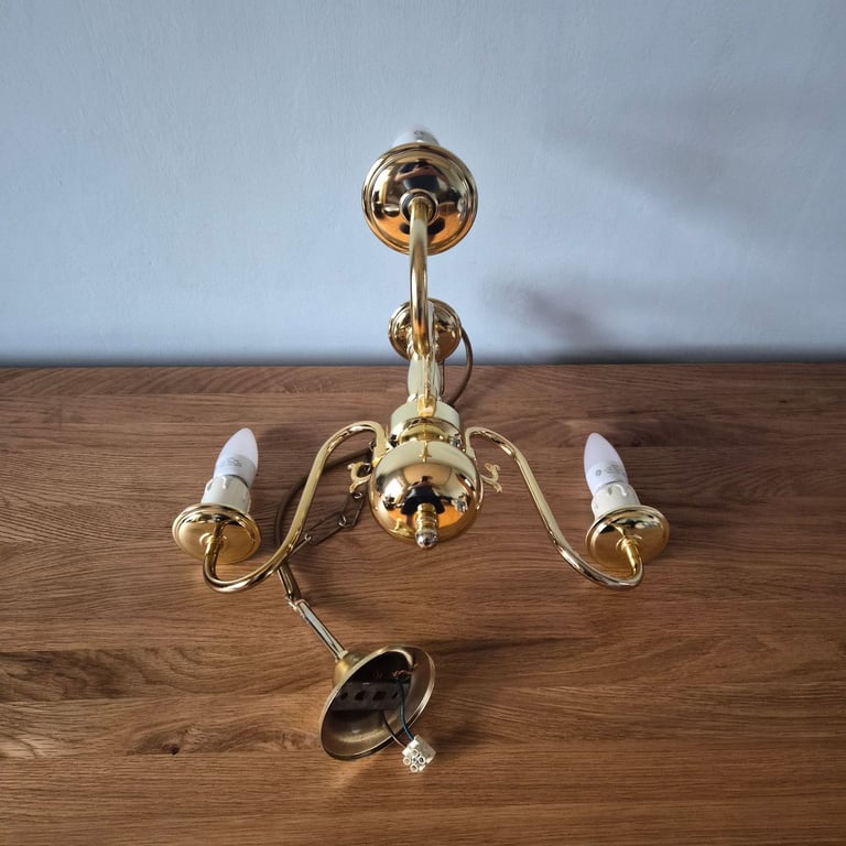 Flemish 3 Light Polished Brass Chandelier