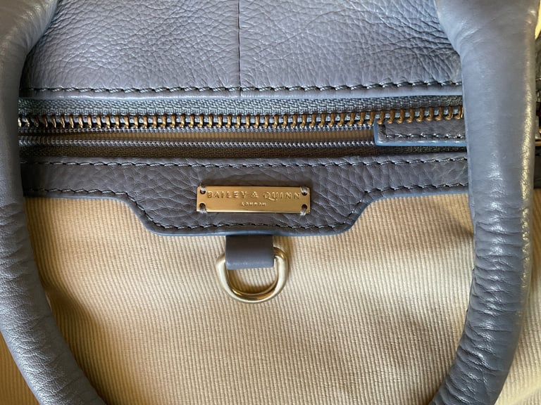 Bailey & Quinn Soft Leather Handbag & Dust-bag, Light Blue Excellent Condition