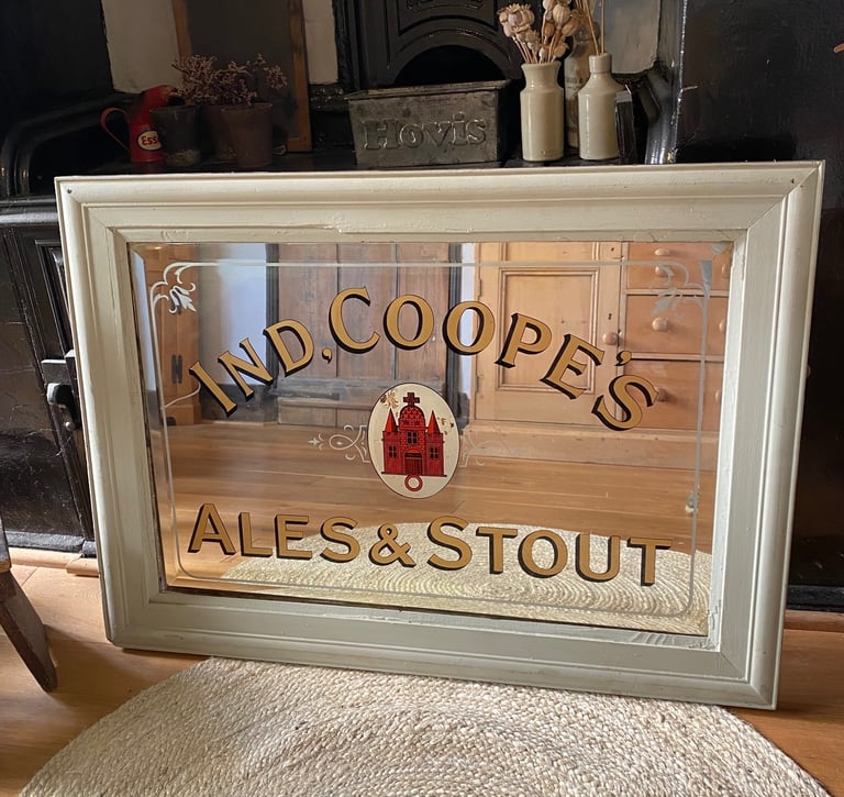Antique pub advertising mirror