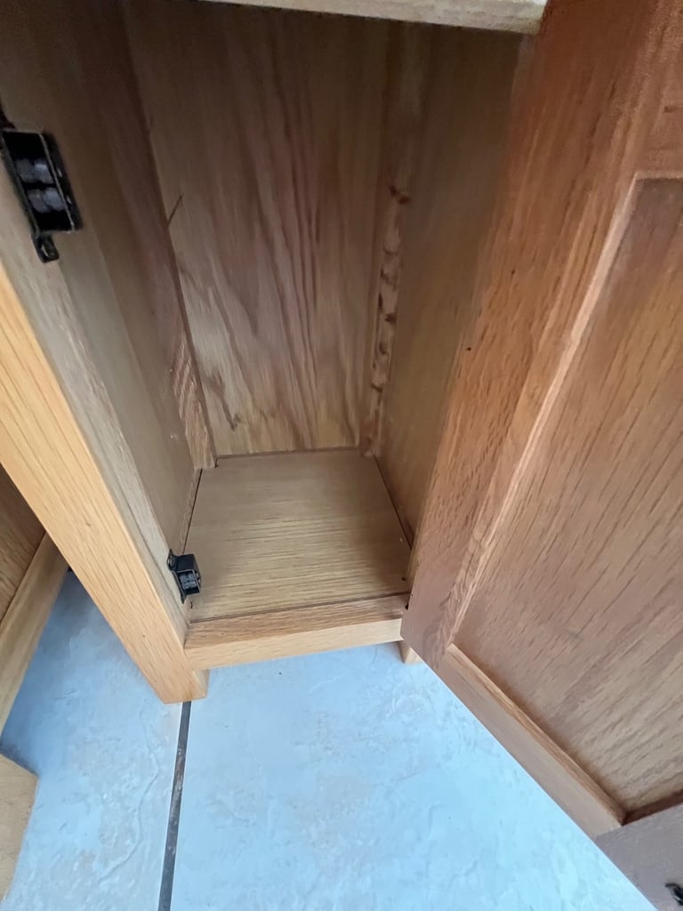 Light Oak chest of drawers with matching small unit