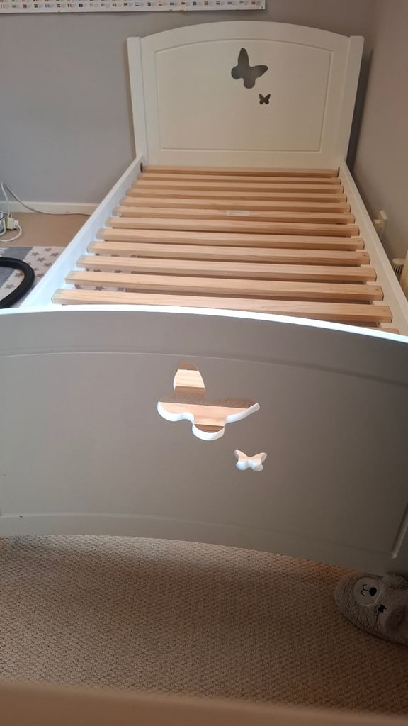 image for Bed frame with bed side table and chest of drawers 