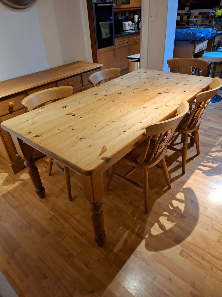 image for PINE FARMHOUSE TABLE + FOC CHAIRS