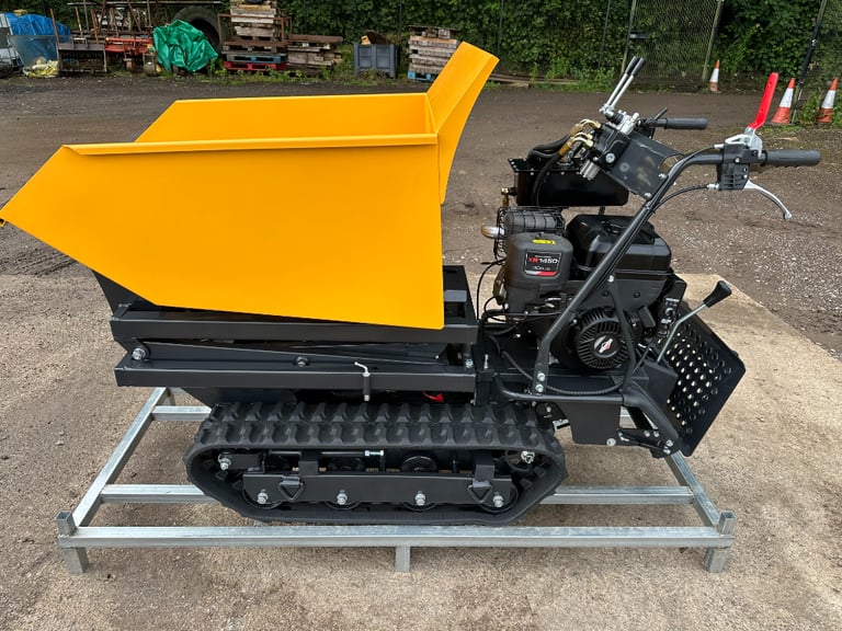Brand New 500KG Petrol High Tip Track Dumper barrow  *VIDEO * Key Start 