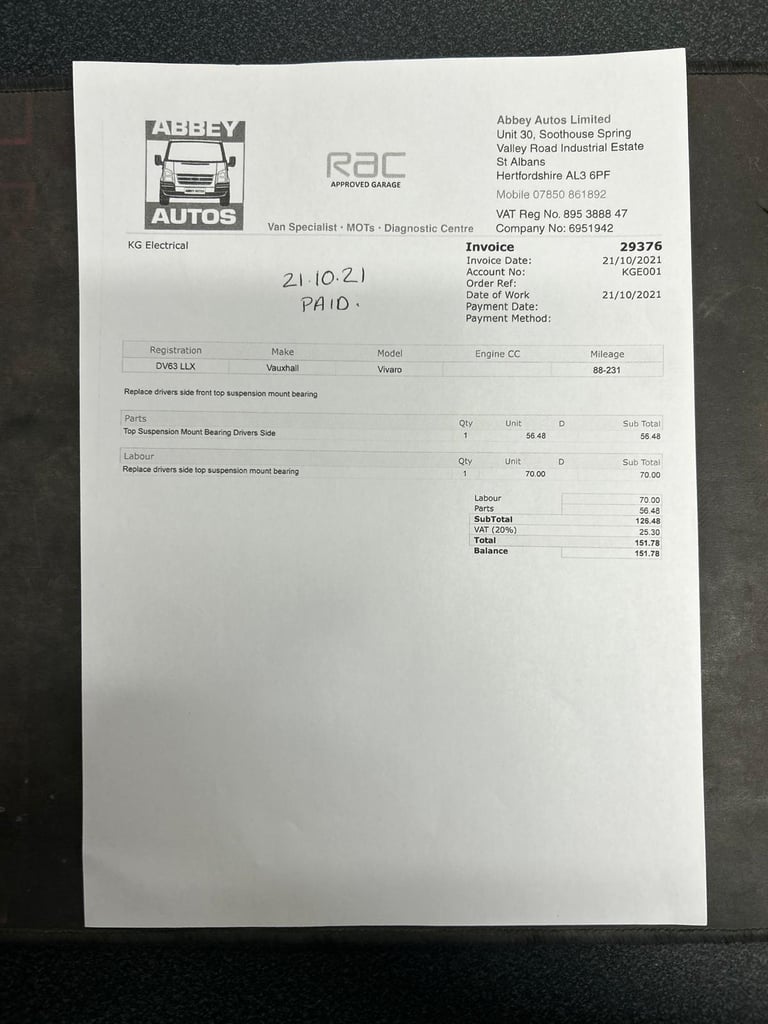 2013 Vauxhall Vivaro 2.0 2900 CDTi Sportive FWD L3 4dr PANEL VAN Diesel Manual