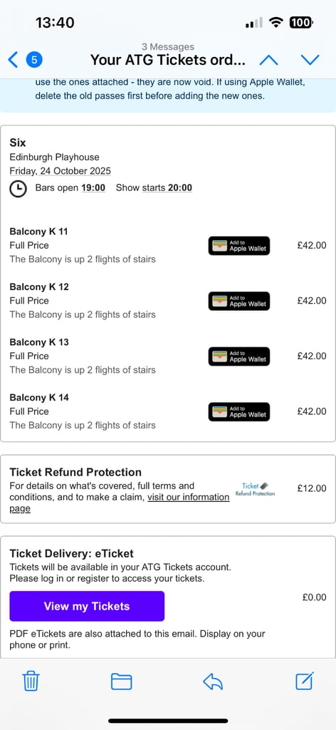 Tickets for SIX the musical