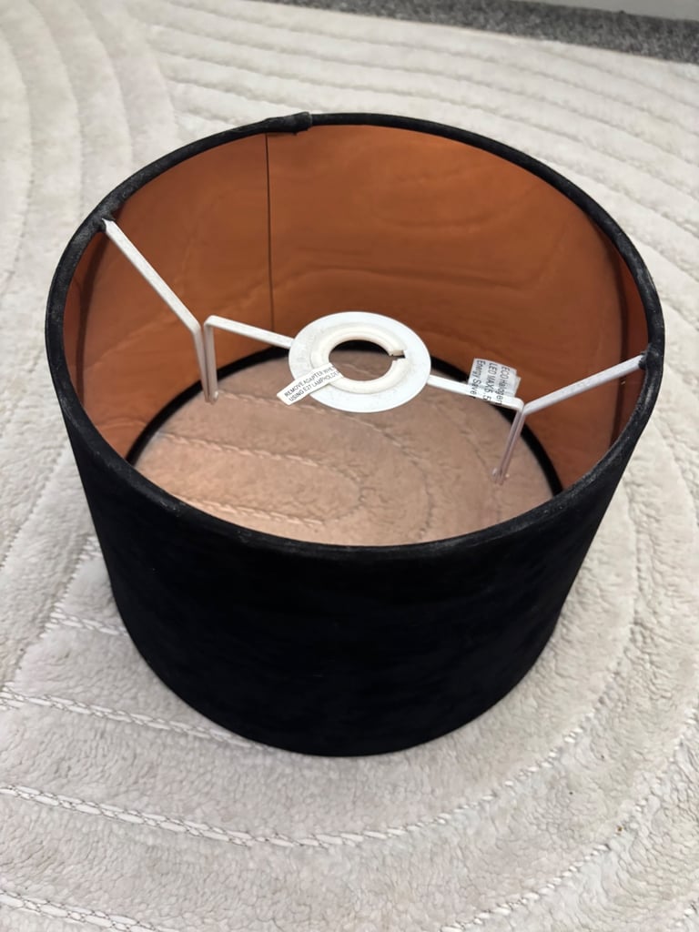 Black velvet & rose gold lampshade