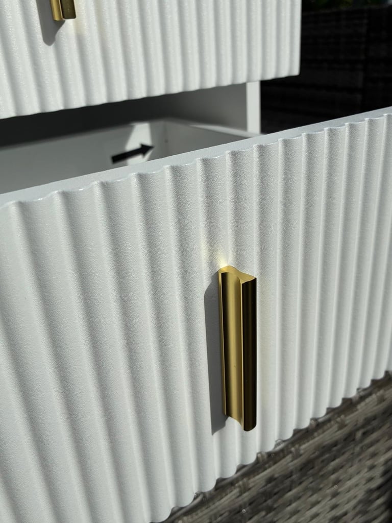 BOXED ALDEA 2 DRAWER BEDSIDE TABLE - WHITE £40