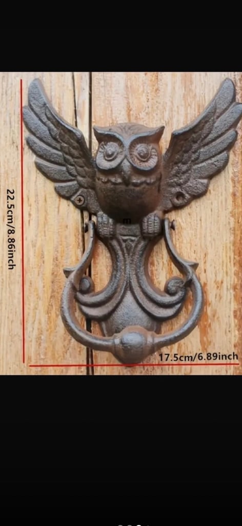 Vintage Rustic Iron Owl Door Knocker