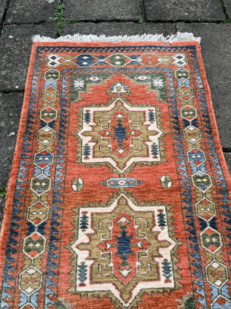 Kazak style Belgian wool rug 