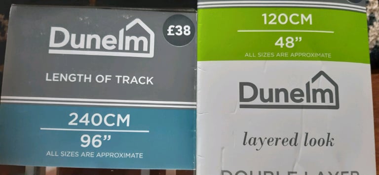 Dunelm double track layered look curtain poles fixtures 240cm +120 cm