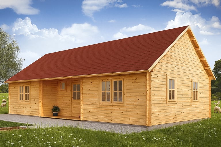 Log cabin Katryn 11m x 6m. Residential house, Summer house, office.