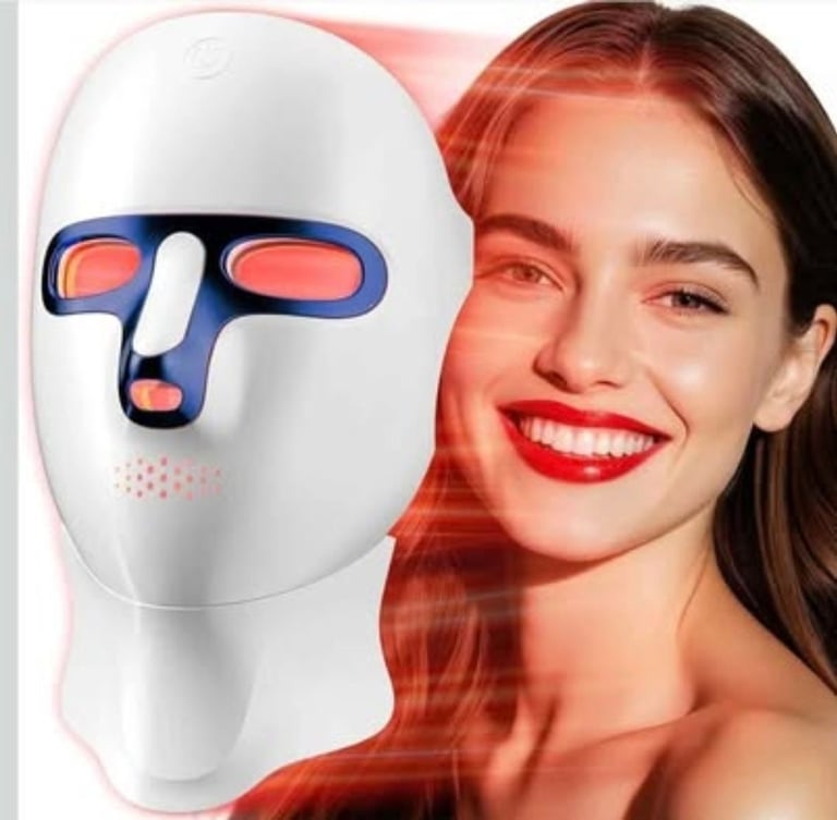 image for Red Light Therapy Mask for Face - Cordless LED Light Therapy Mask with 7 Colors, USB-C Rechar