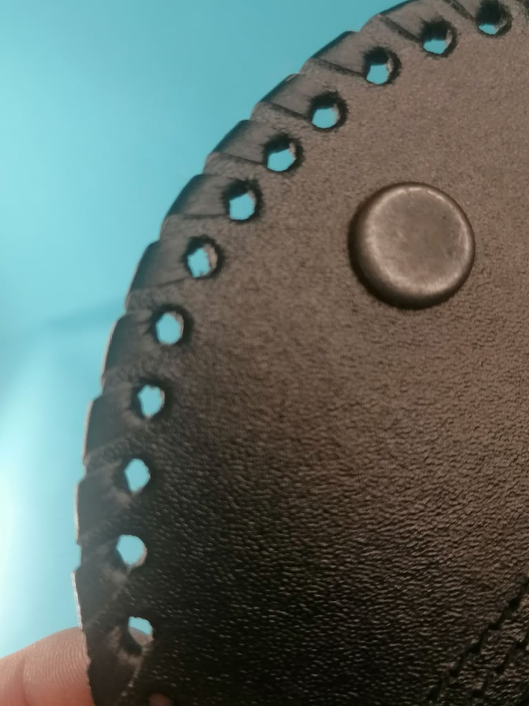 Vintage style Scottish Kilt Black Leather Sporran. With Lace Tassels. No chain belt