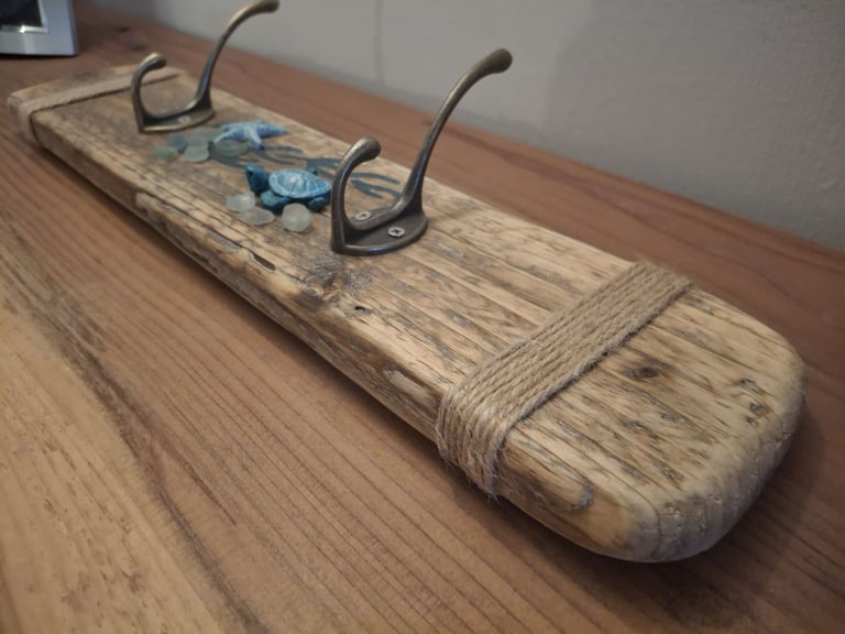 Handmade driftwood coat hooks from gower