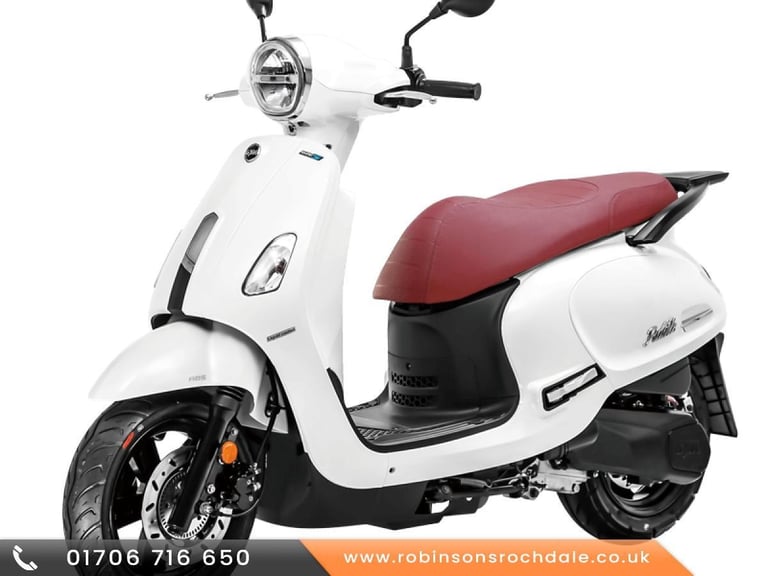 SYM FIDDLE 50cc E5 Modern Retro Classic Scooter, low rate finance.