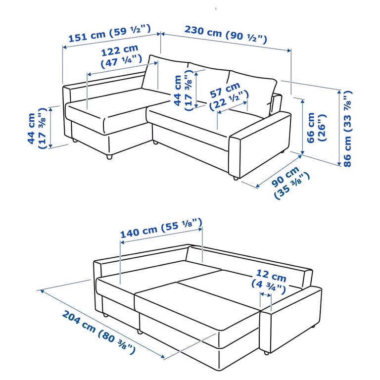 3 seater L - shape sofa bed