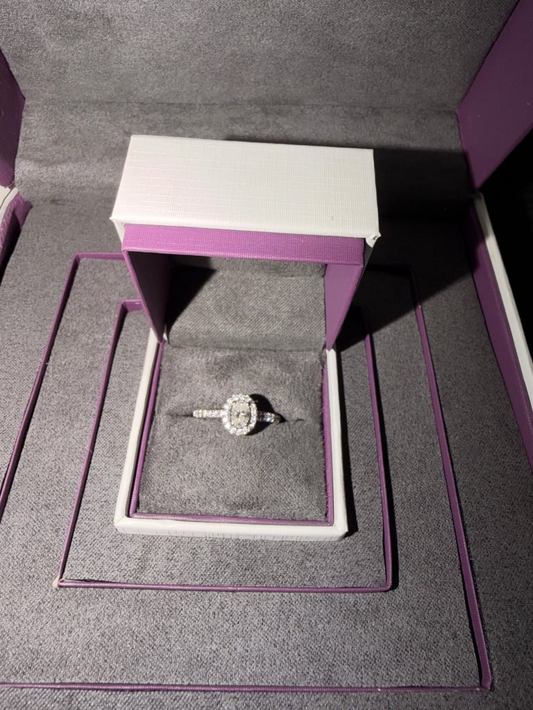 Diamond Oval Cut Halo Engagement Ring