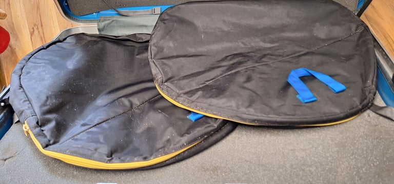Hard wheeled case for transporting a bicycle eg to take on a plane journey. 