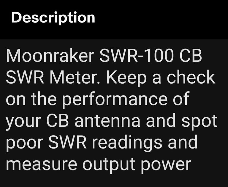 C.B. ANTENNA SWR METER