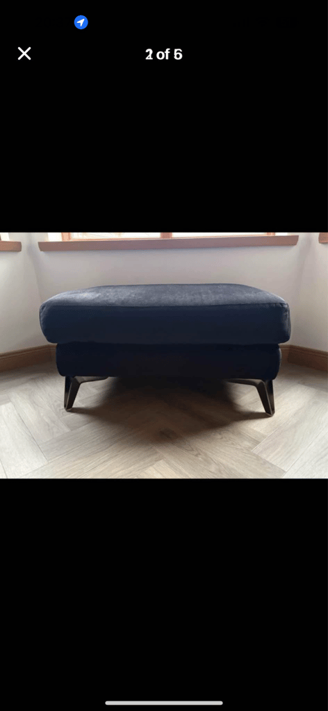 image for Dfs black velvet footstool