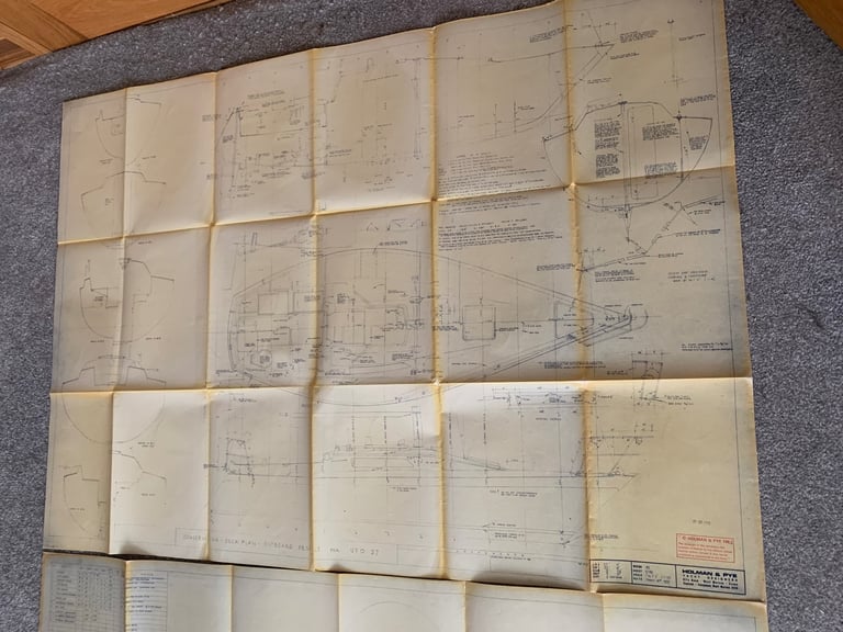 Holman & Pye Yacht Designers Plan 152-UFO 27 Cruiser & Racer Vintage Boat Blueprints 