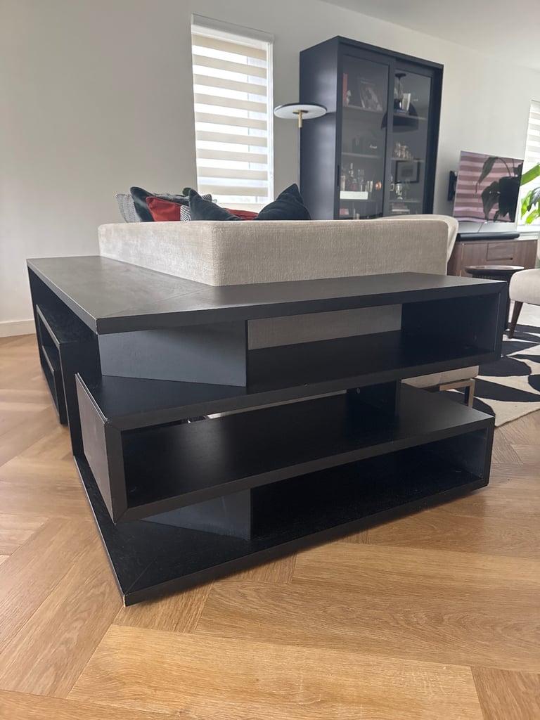 Low bookshelf “L” shaped side table 