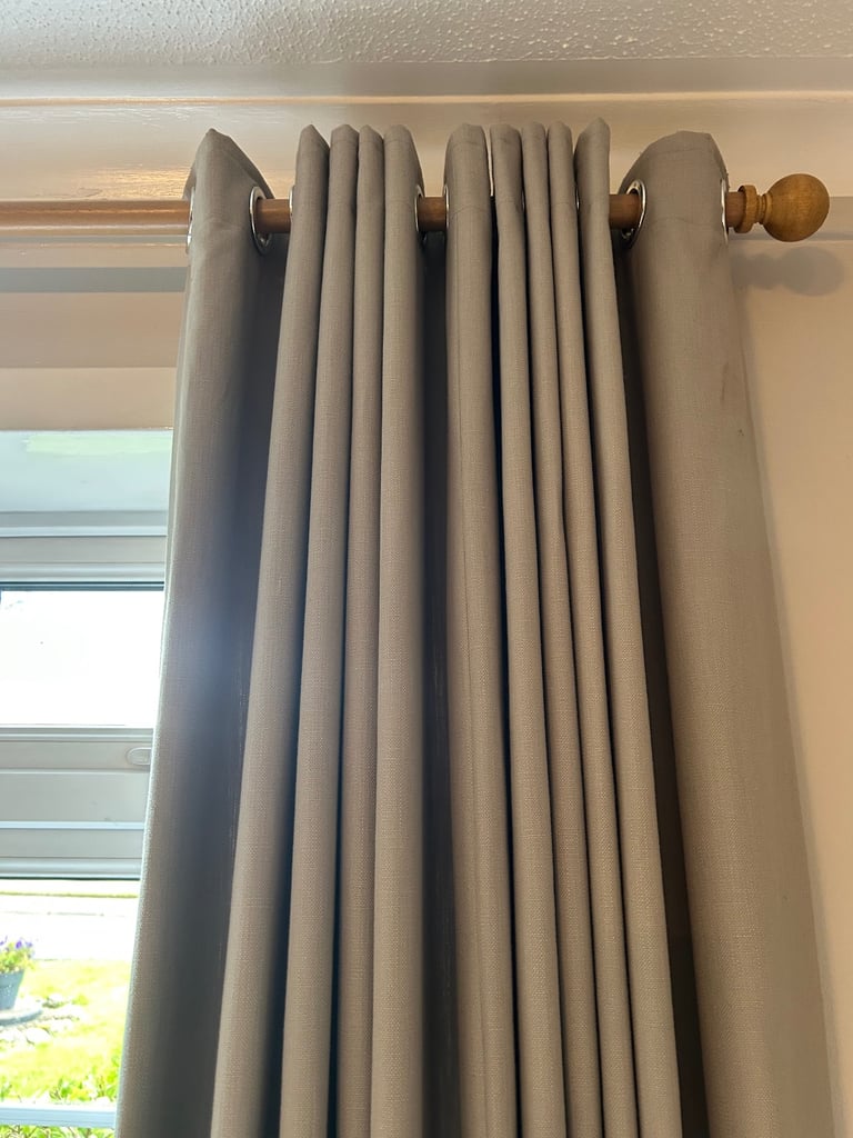 Grey eyelet curtains
