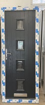 Composite Door 825x2085 4 squares Anthracite Grey Brand New