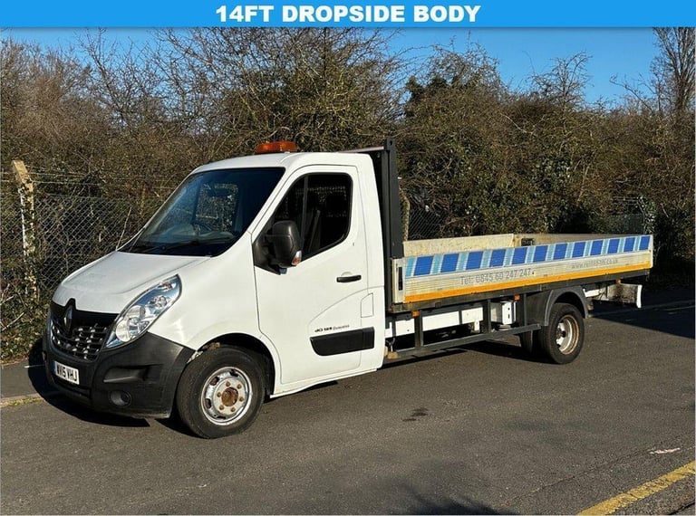 2015 15 RENAULT MASTER 2.3DCI LLL35 BUSINESS 125 BHP 14FT DROPSIDE TRUCK (TWIN