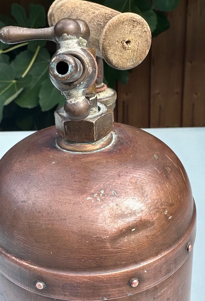 ANTIQUE FRENCH COPPER VINE SPRAYER, MURATORI PARIS GARDEN SPRAYER, H34cm - 1900s - WILL POST!