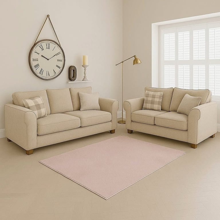 Deep Comfort Dylan 3+2 seater Sofa Available in Cream & Grey !! Free delivery 