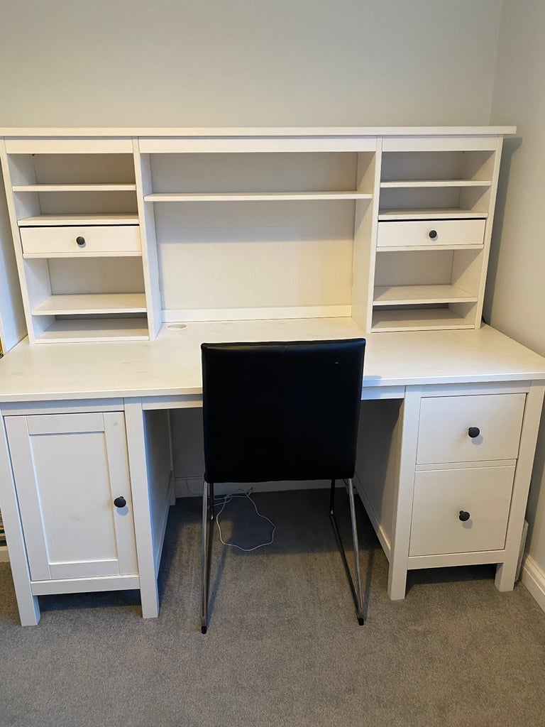 Ikea hemnes white storage desk with chair