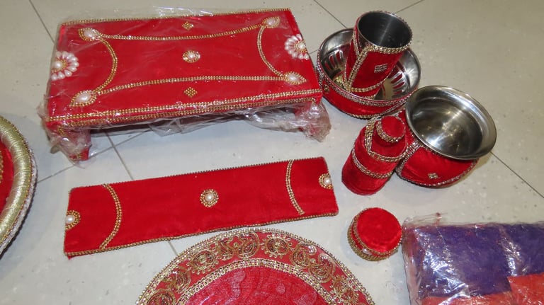 NEW Traditional 12 Piece Indian Wedding Phulkari Jaggo Punjabi Folk Cultural Bhangra Asian Wedding