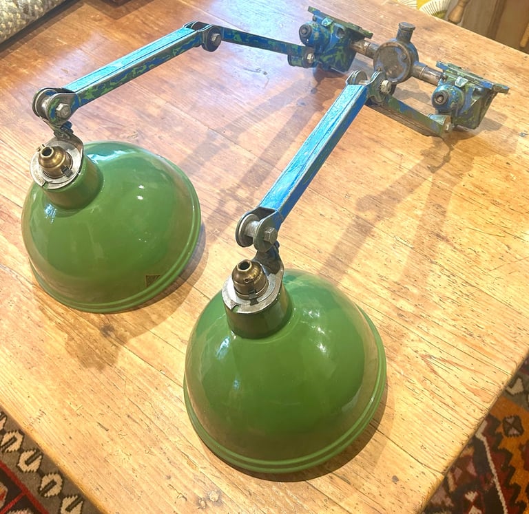Green EDL industrial desk vintage lamp office factory retro antique light lighting factory table