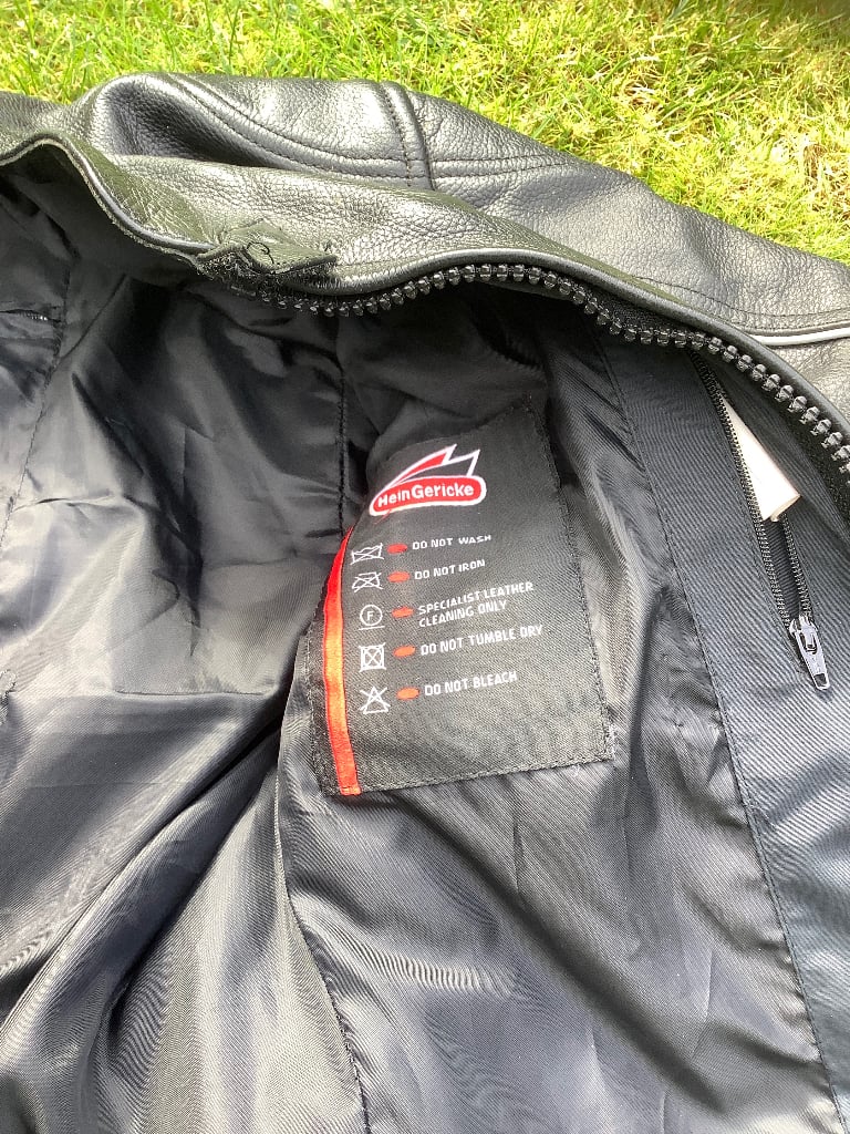 🏍️ HEIN GERICKE LEATHER MOTORCYCLE 🏍️ JACKET 🧥 (UK SIZE 36) BLACK