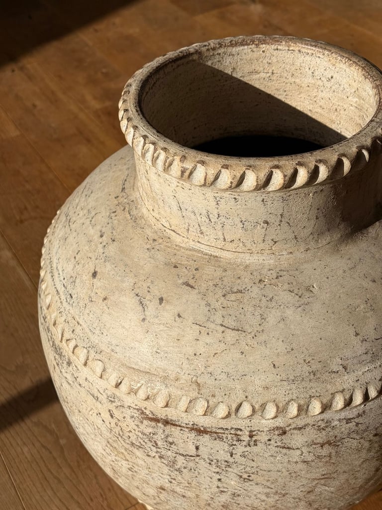 Antique handcrafted urn: Rustic Farmhouse Chic