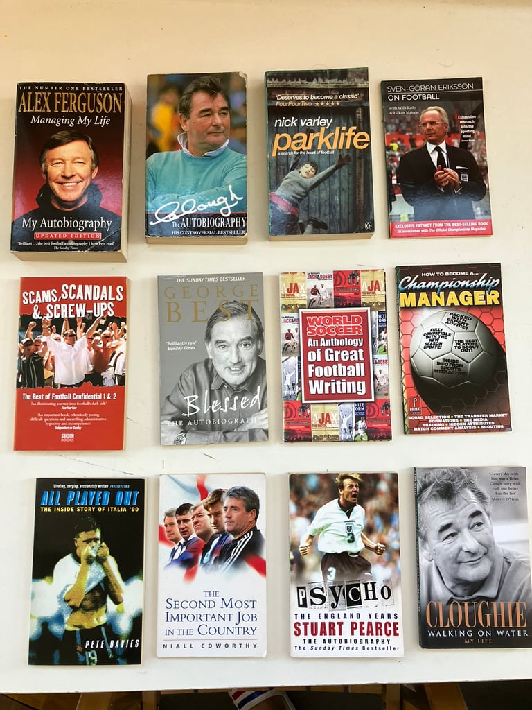 12x JOB LOT Football Books incl Alex Ferguson Brian Clough Sven