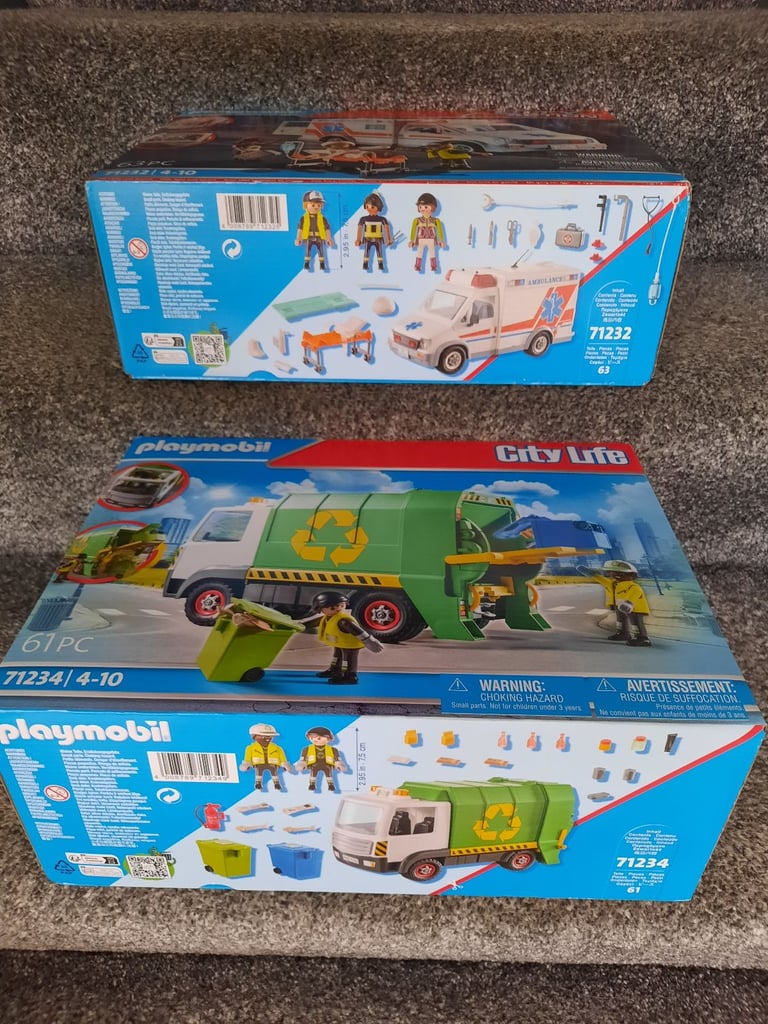 Playmobil Recycling Lorry and Ambulance