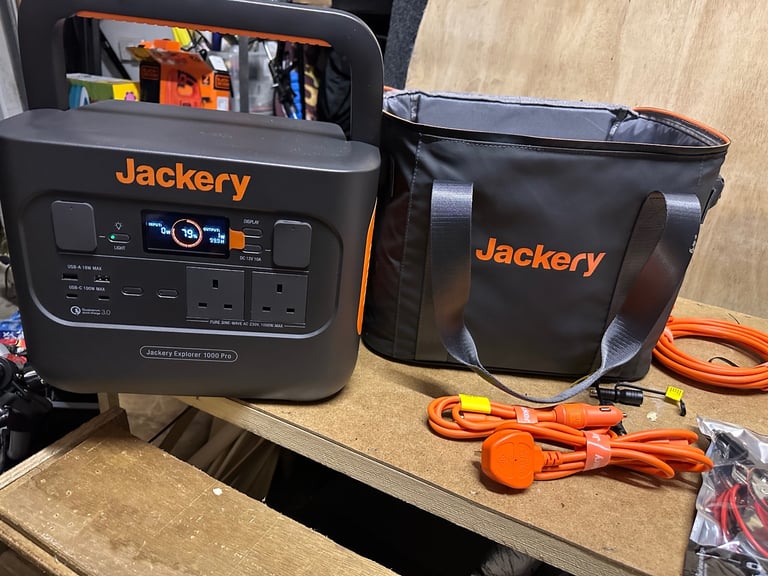 image for Jackery 1000 pro solar power station + 2 solar charging panels and extras