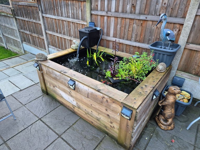 Patio raised garden pond