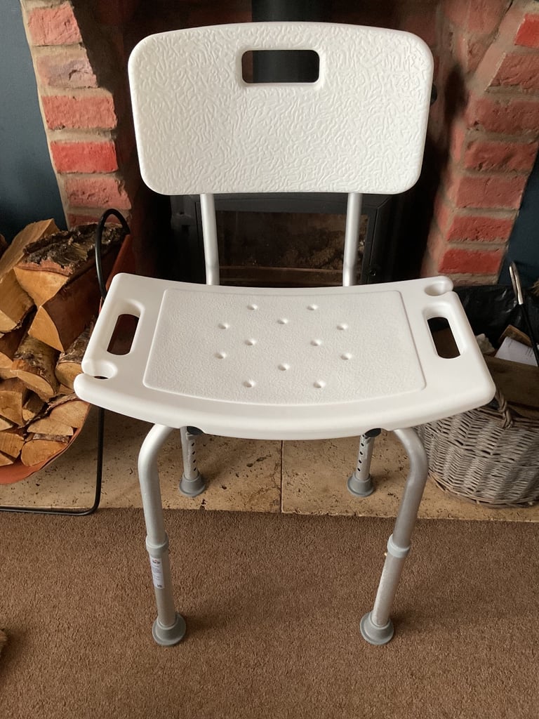 image for Adjustable Shower Chair With Shower Head Holder