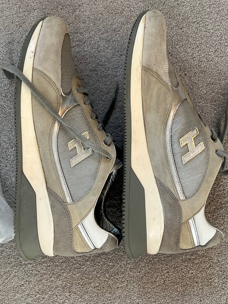 Italian Hogan Grey Light fabric/suede Casual trainers size 39 1/2