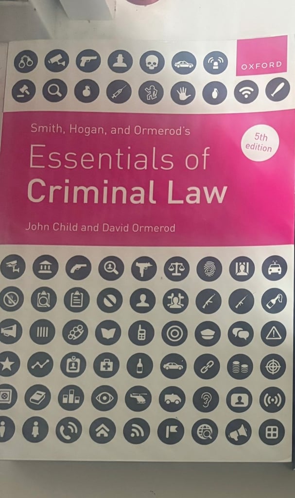 image for Essentials of Criminal Law John Child and David Ormerod 5th Edition