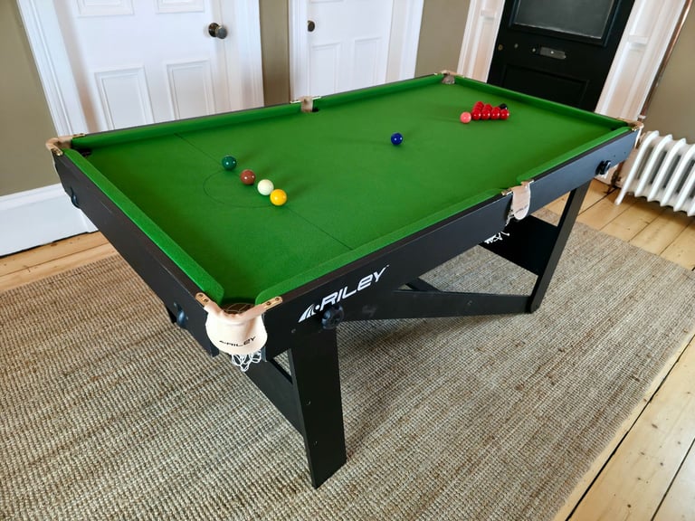 RILEY BCE SNOOKER & POOL TABLE | 6ft | ROLLING LAY FLAT FOLDING | BILLIARDS 