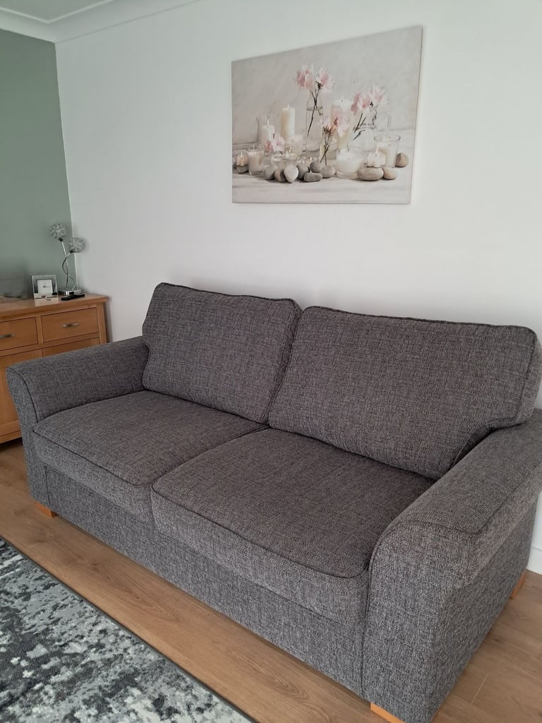 London 3 Seater Fabric Sofa 