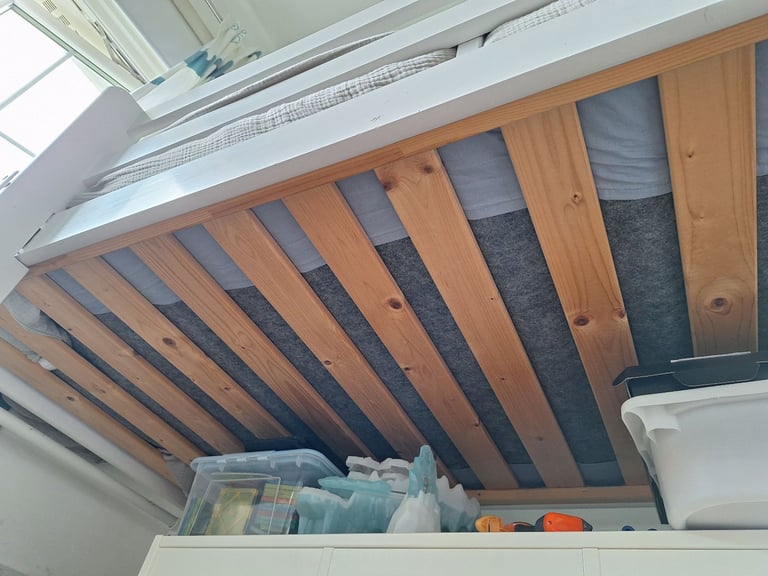 Mid sleeper shorty child bed frame white with kids mattress